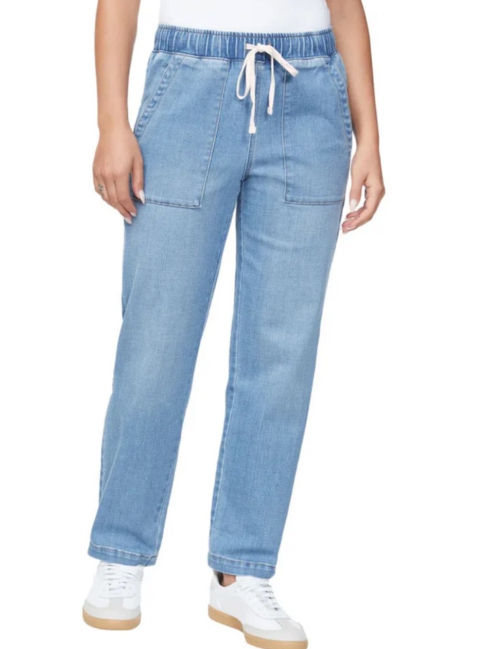 Buffalo David Bitton Light Blue Drawstring Boyfriend Jeans